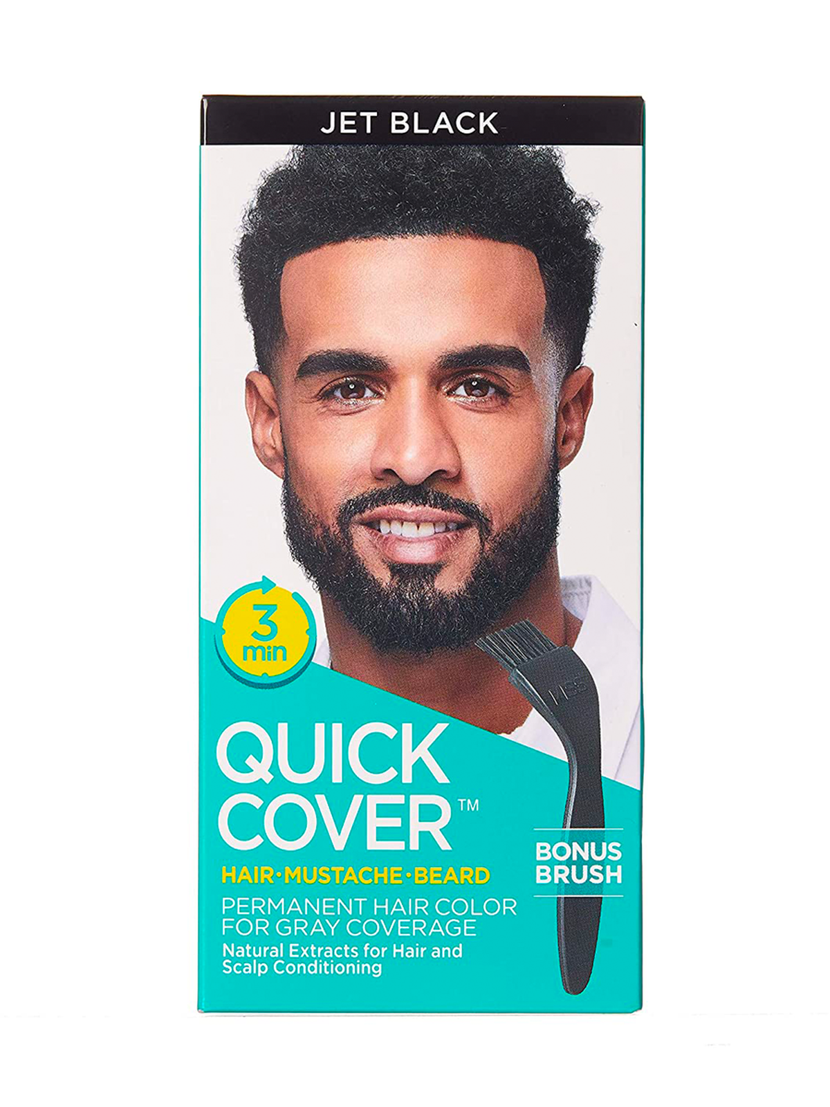 Kiss Quick Cover For Men Permanent Color Hair, Mustache, Beard Bellician