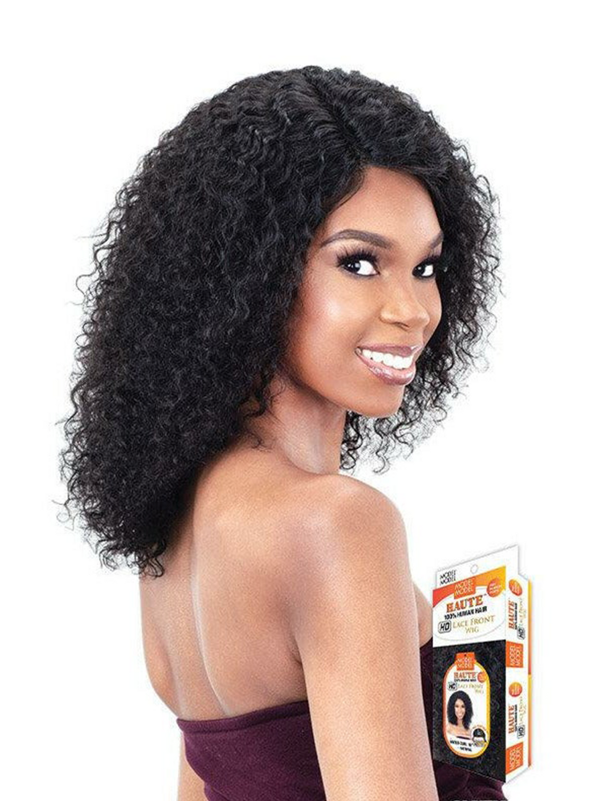 Model Model Haute 100% Human Hair HD Lace Front Wig Water Curl 16"