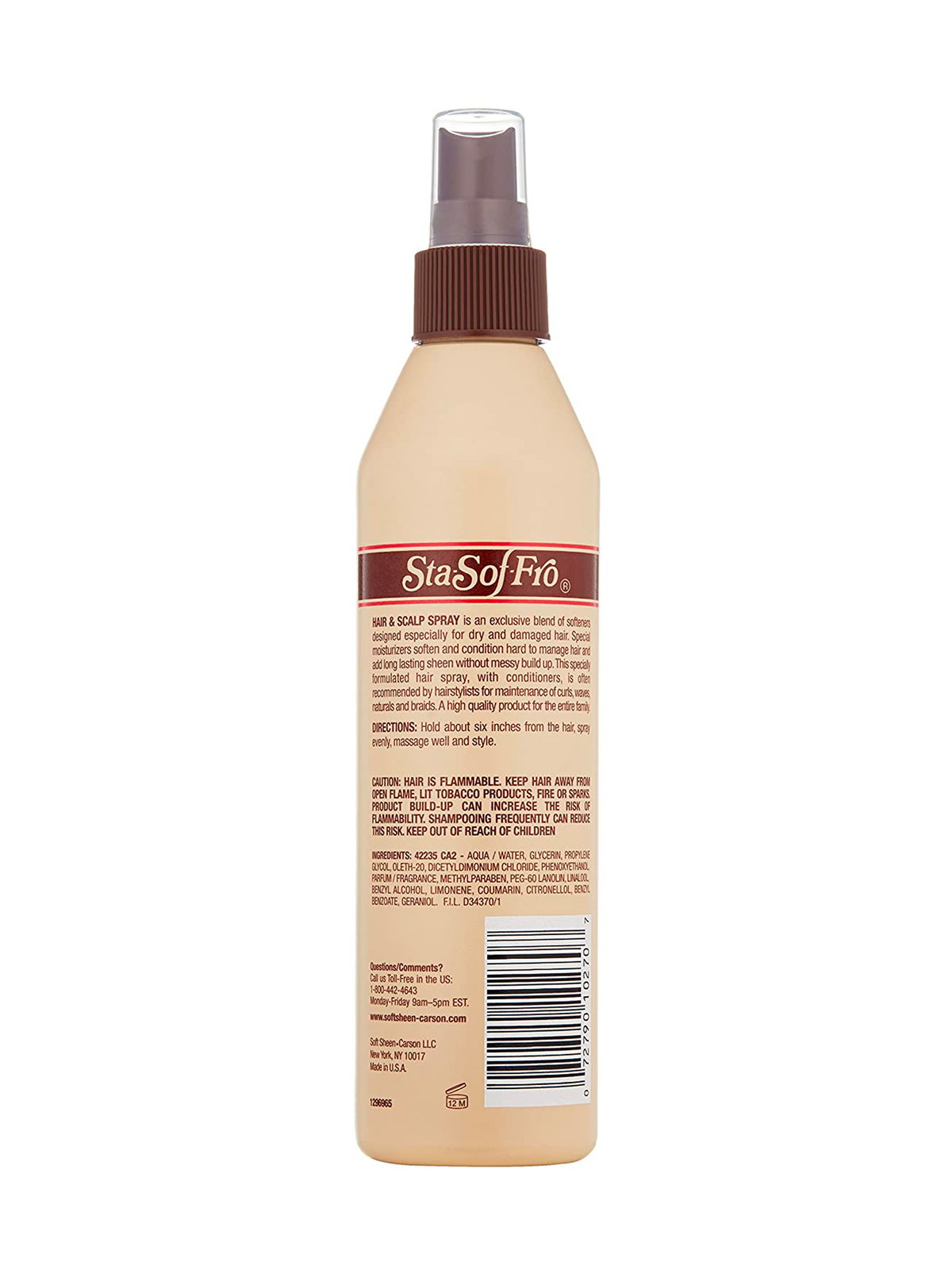 Sta Sof Fro Hair & Scalp Spray Extra Dry 8oz