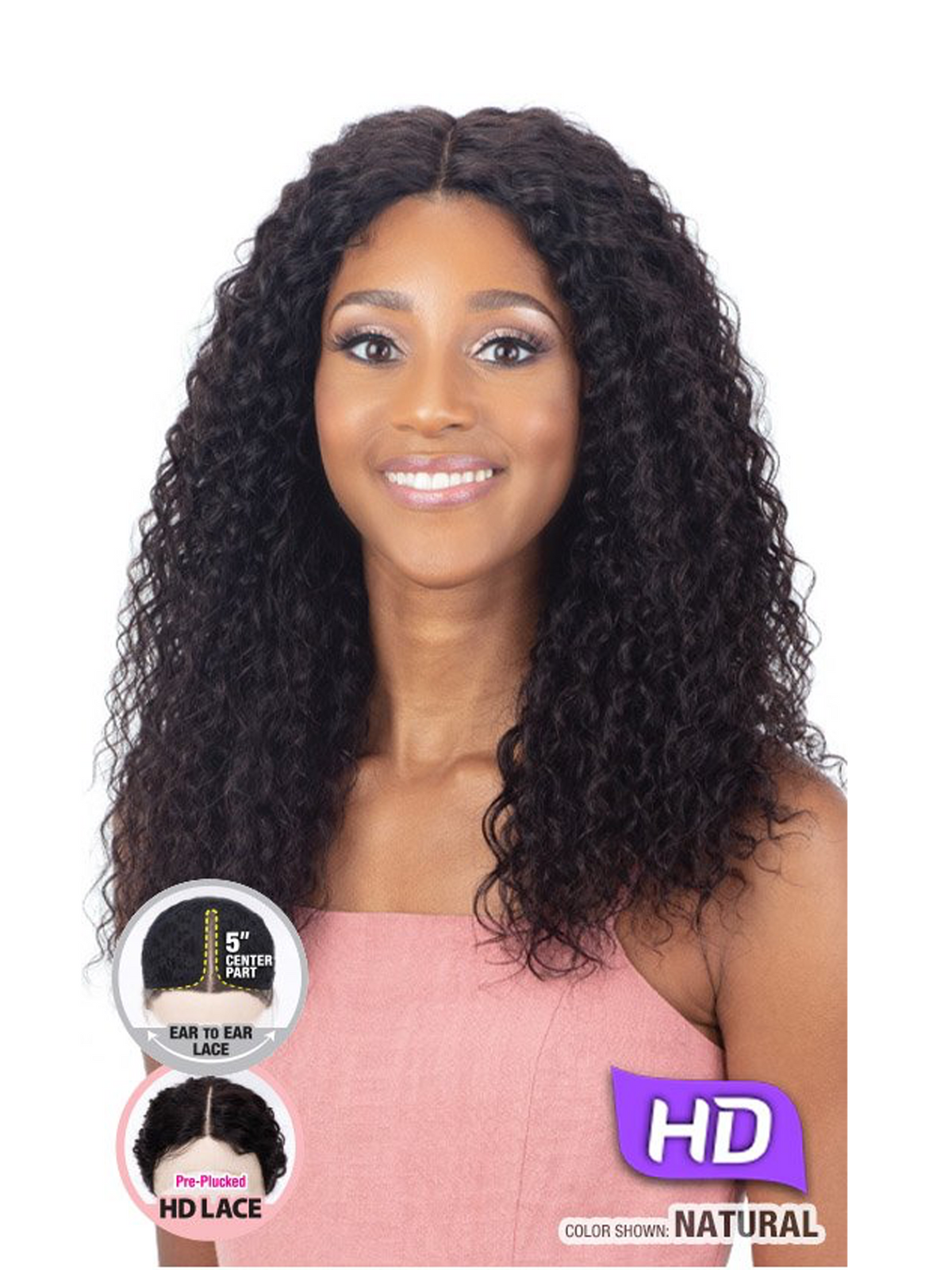 Shake-N-Go Girlfriend 100% Virgin Human Hair Lace Front Wig Water Curl 18"