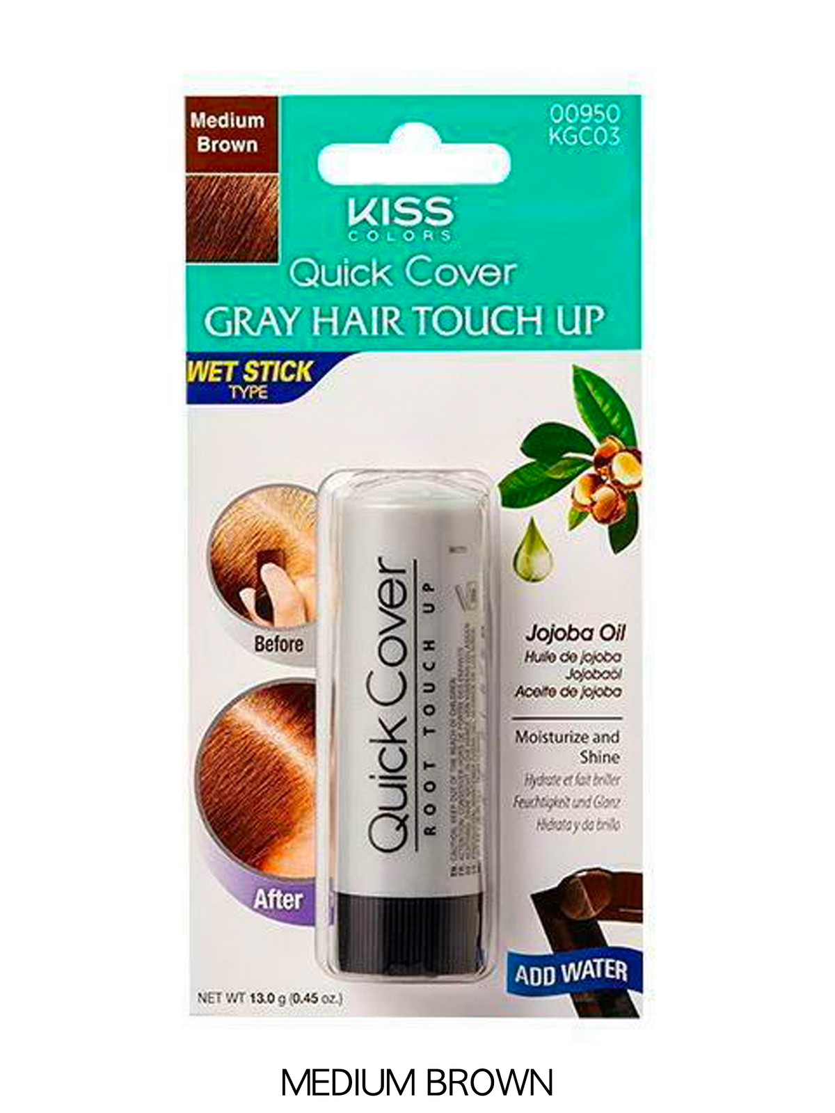 Kiss Quick Cover Gray Hair Touch Up Wet Stick
