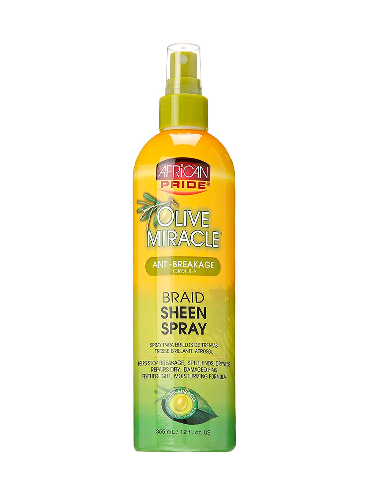 African Pride Olive Miracle Braid Sheen Spray 12oz