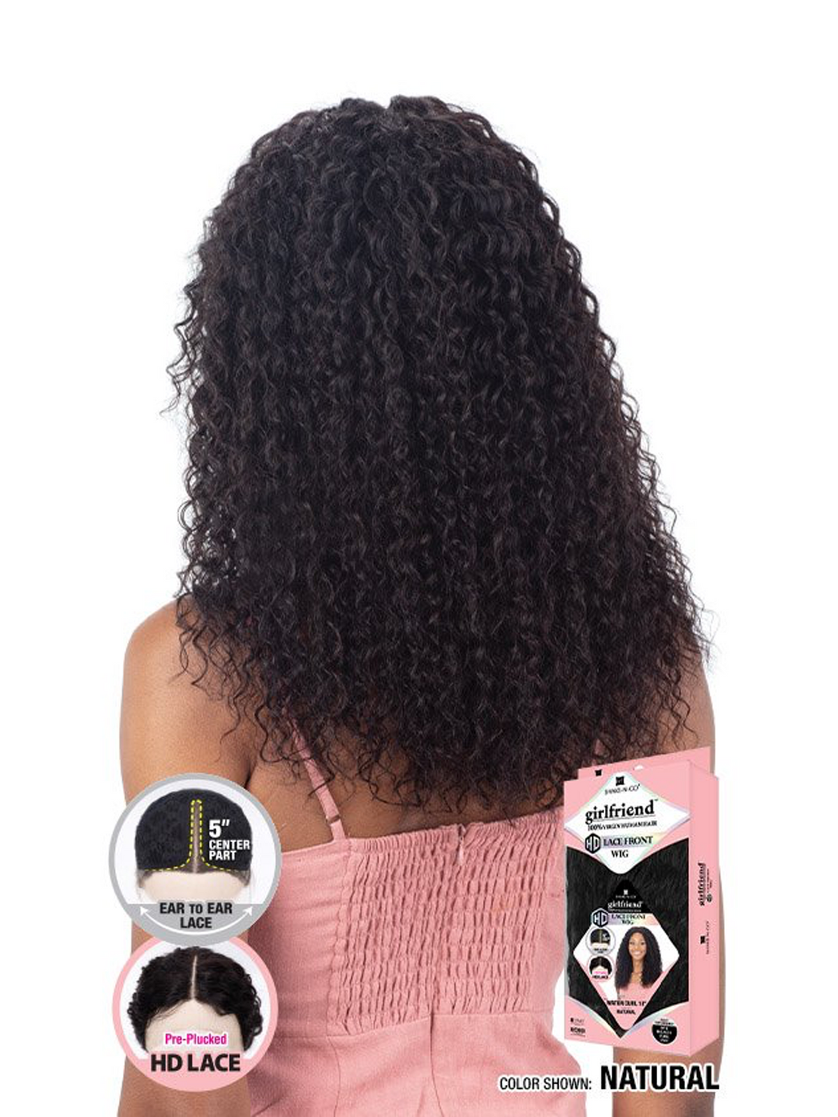 Shake-N-Go Girlfriend 100% Virgin Human Hair Lace Front Wig Water Curl 18"