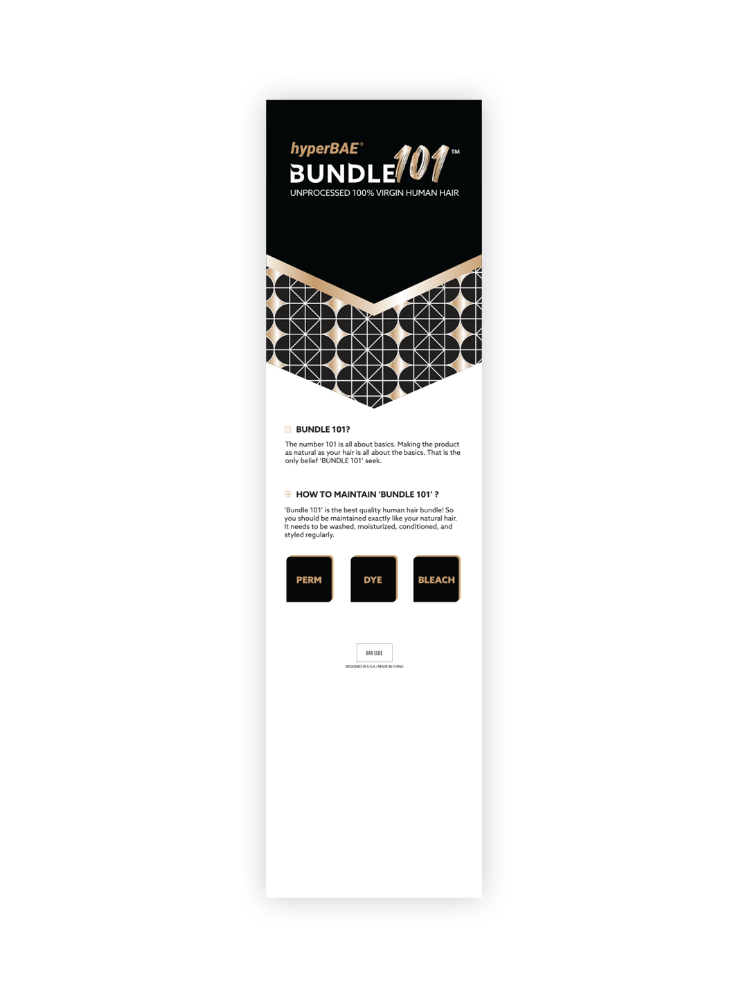 HyperBAE Unprocessed 100% Human Hair Bundle 101 Straight 10" - 30"