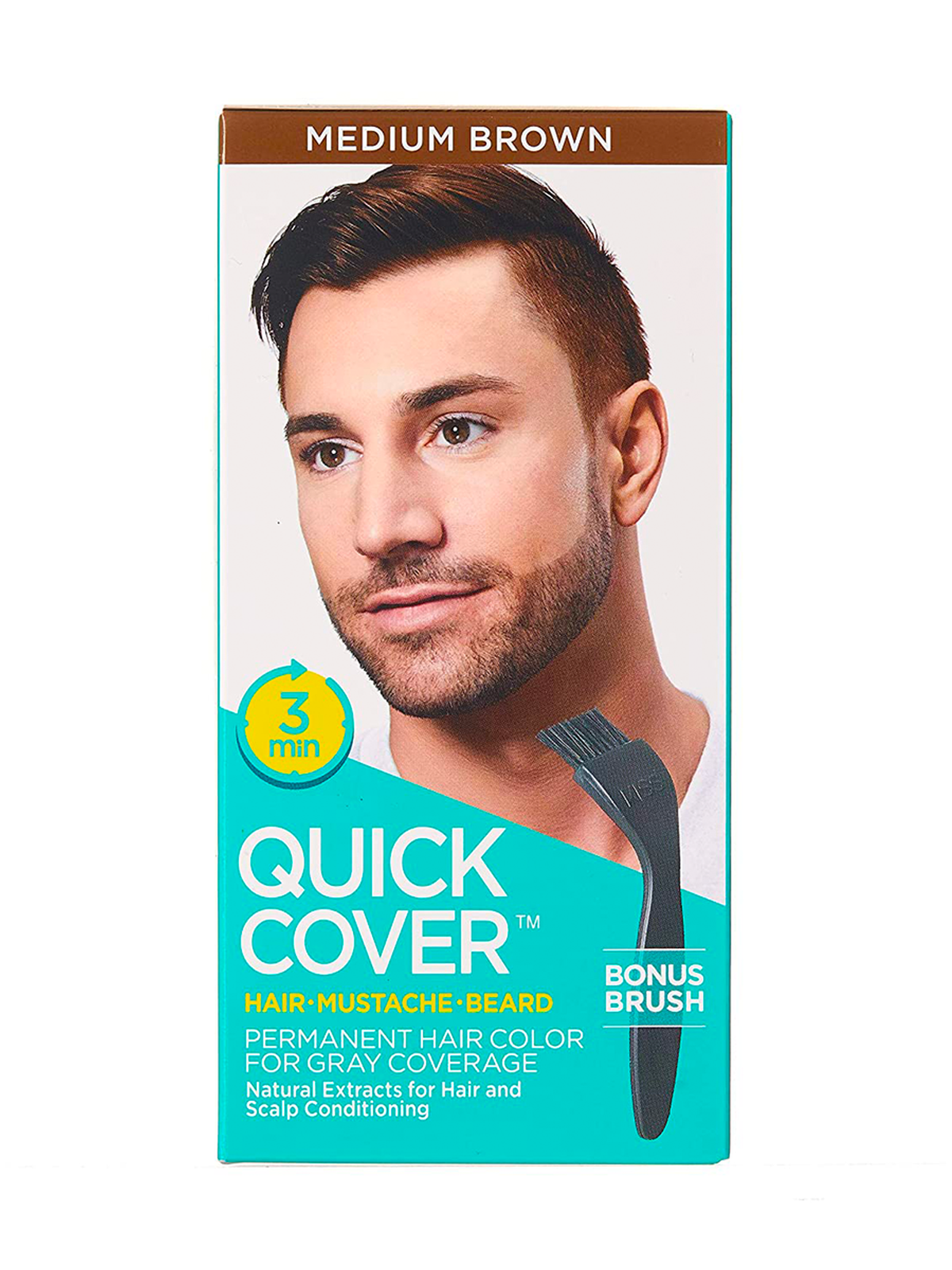 Kiss Quick Cover For Men Permanent Color Hair, Mustache, Beard Bellician