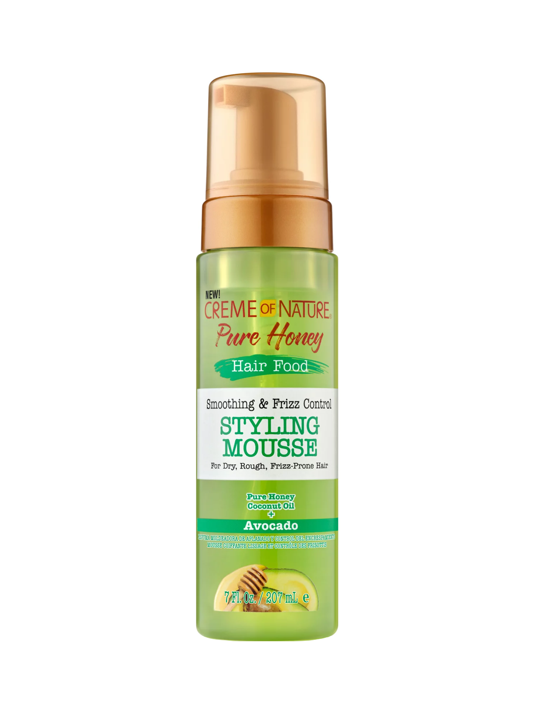 Creme of Nature Pure Honey Hair Food Honey + Avocado Styling Mousse 7oz