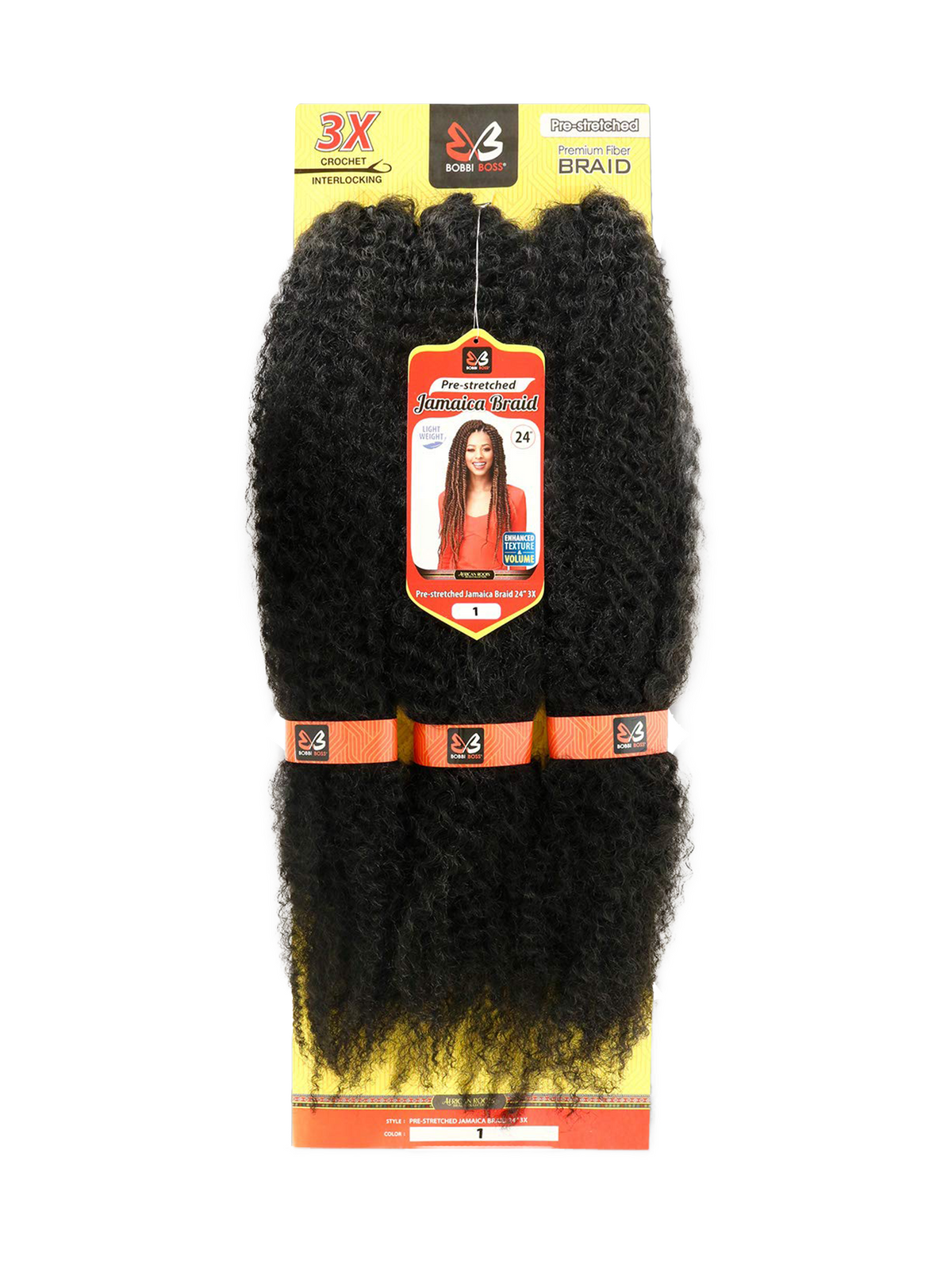 Bobbi Boss Synthetic Crochet 3X Pre Stretched Jamaica Braid 24"