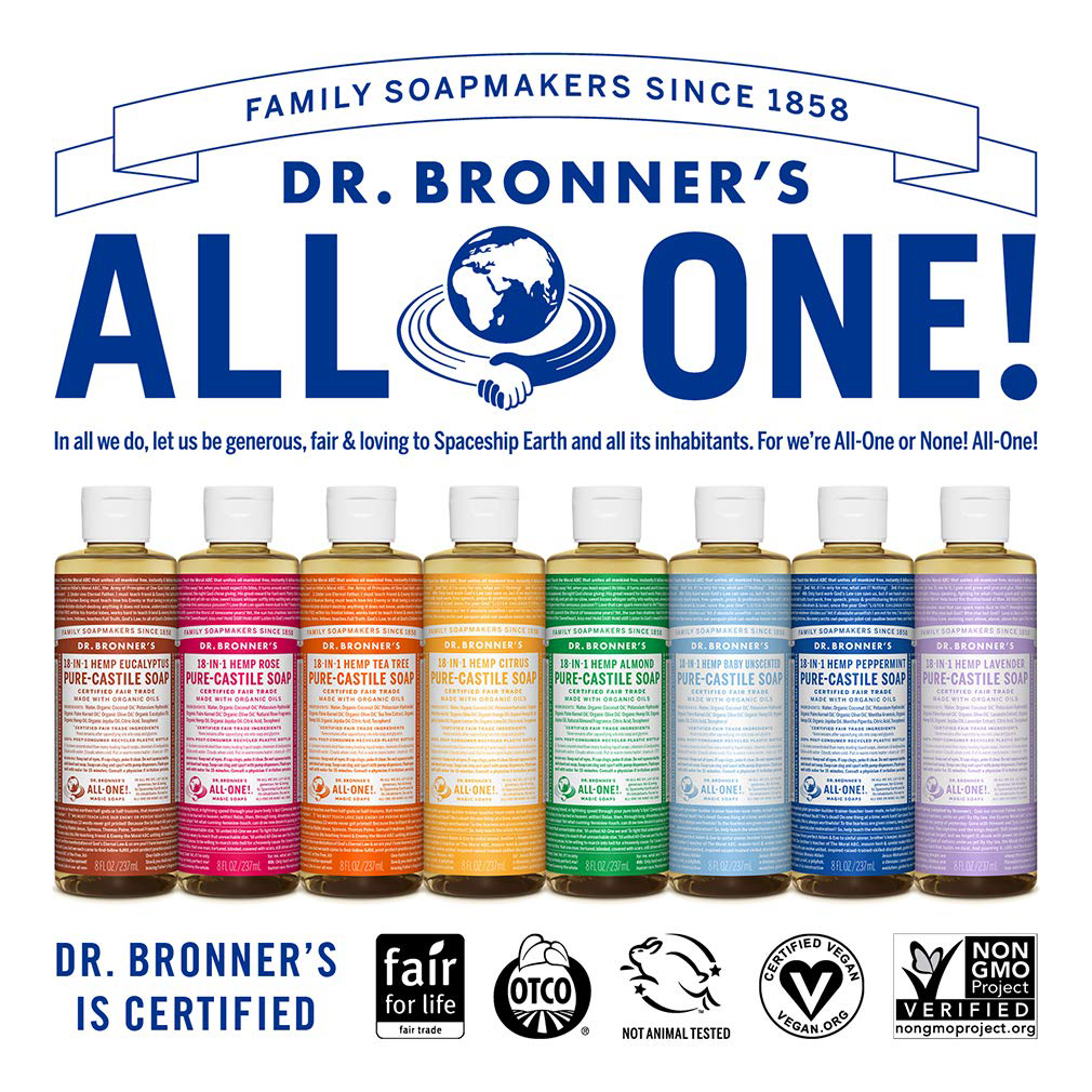 Dr Bronner's Pure Castile Liquid Soap Baby Unscented 8oz