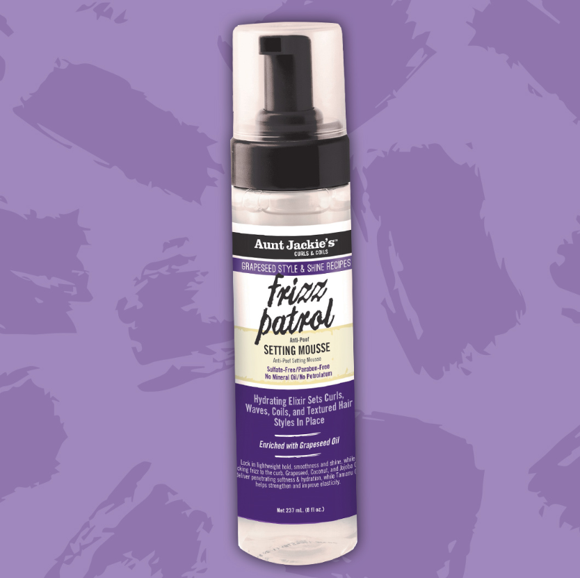 Aunt Jackie's Grapeseed Style Frizz Patrol Anti-Poof Twist & Curl Setting Mousse 8.5oz