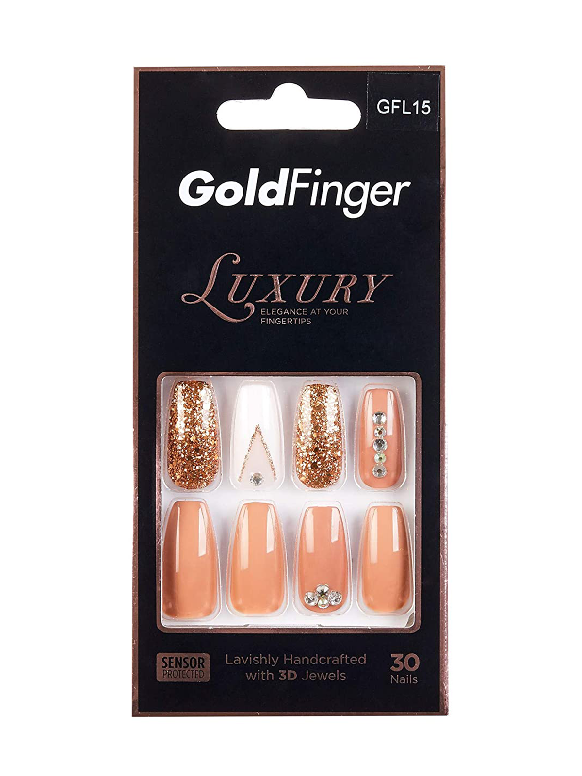 Kiss Gold Finger Luxury Nail Kit with 3D Jewels 