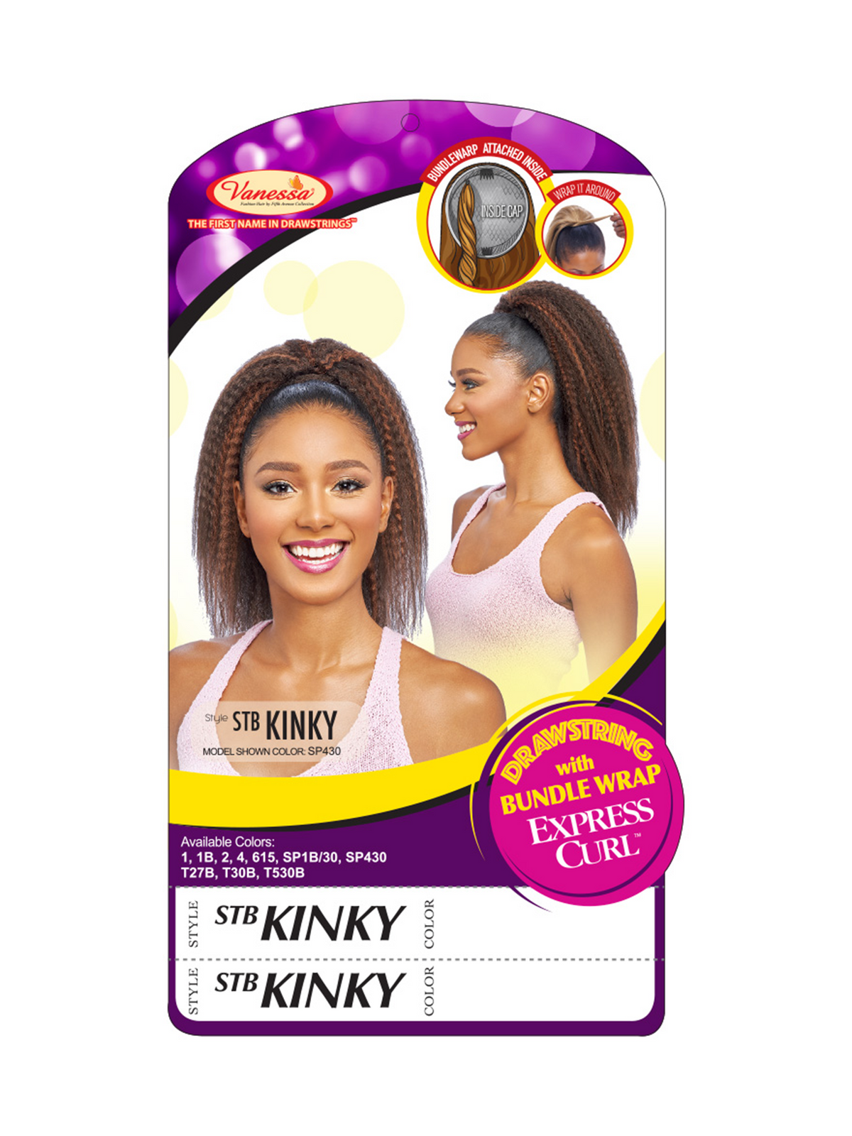 Vanessa Synthetic Drawstring Ponytail STB KINKY