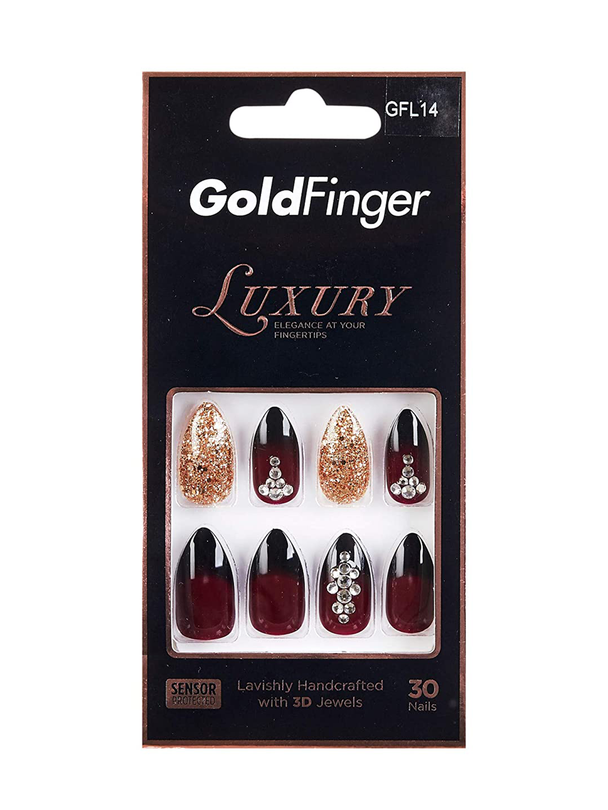 Kiss Gold Finger Luxury Nail Kit with 3D Jewels 
