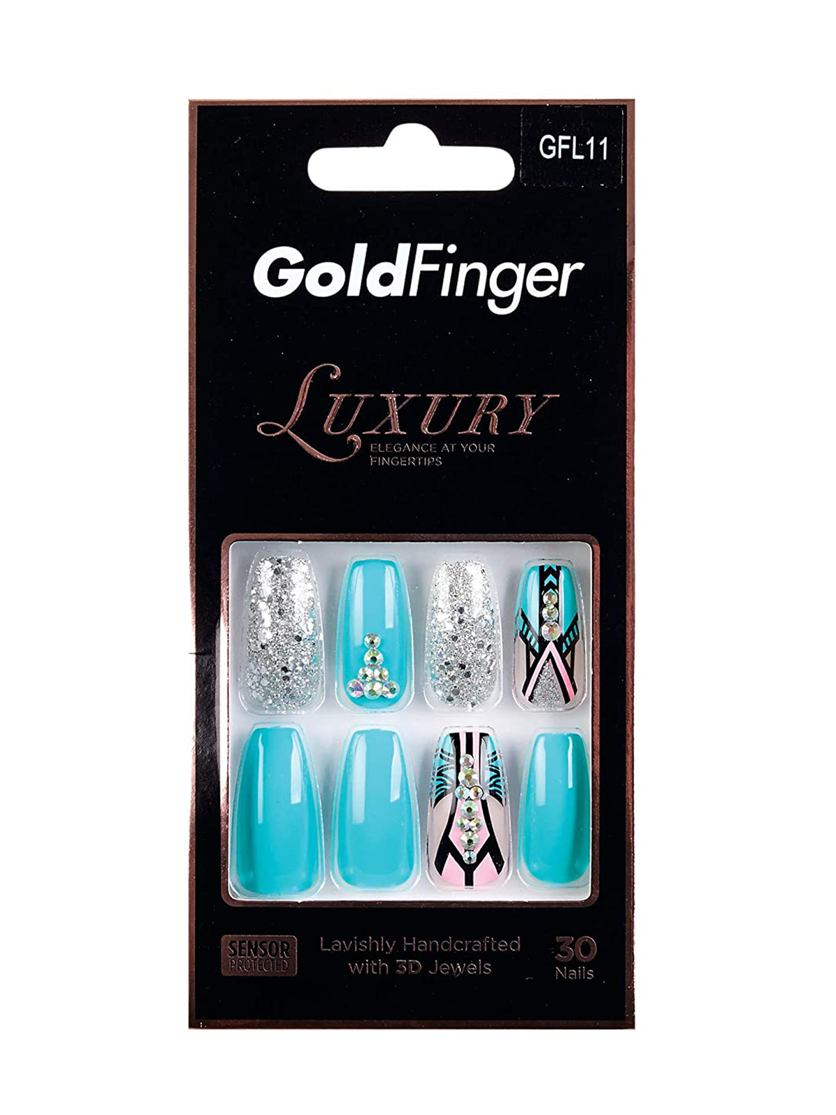 Kiss Gold Finger Luxury Nail Kit with 3D Jewels 