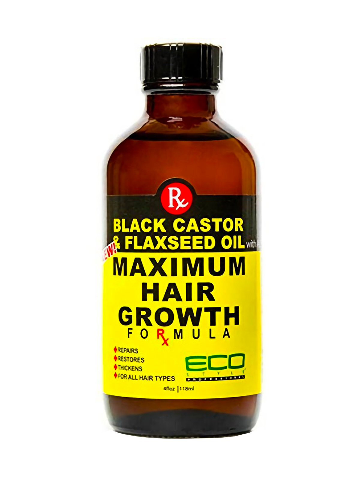 Eco Style Black Castor & Flaxseed Oil Maximum Hair Growth Formula 4oz Bellician