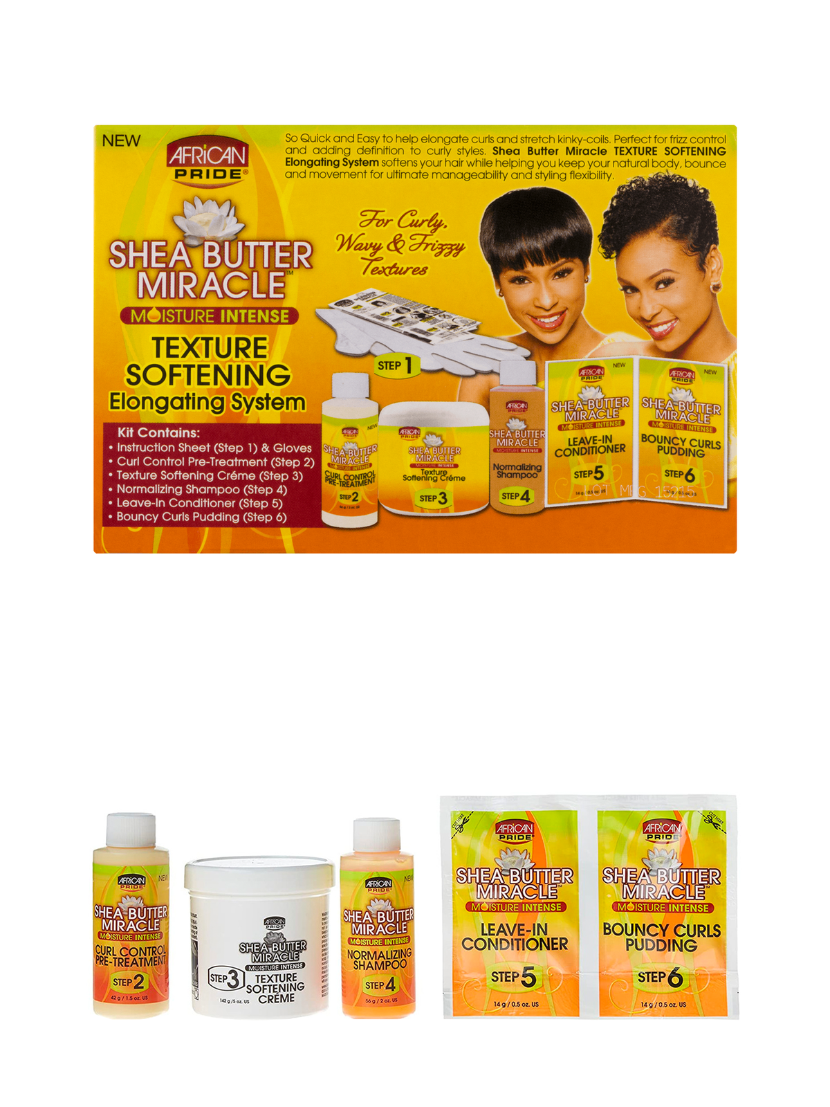 African Pride Shea Butter Miracle Texture Softening Elongating System 