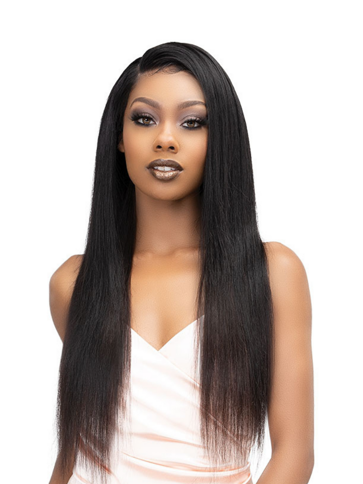 Janet Collection Melt 100% Virgin Remy Human Hair Bundle Weave - Natural Straight 3PCS + 4X5 HD Closure