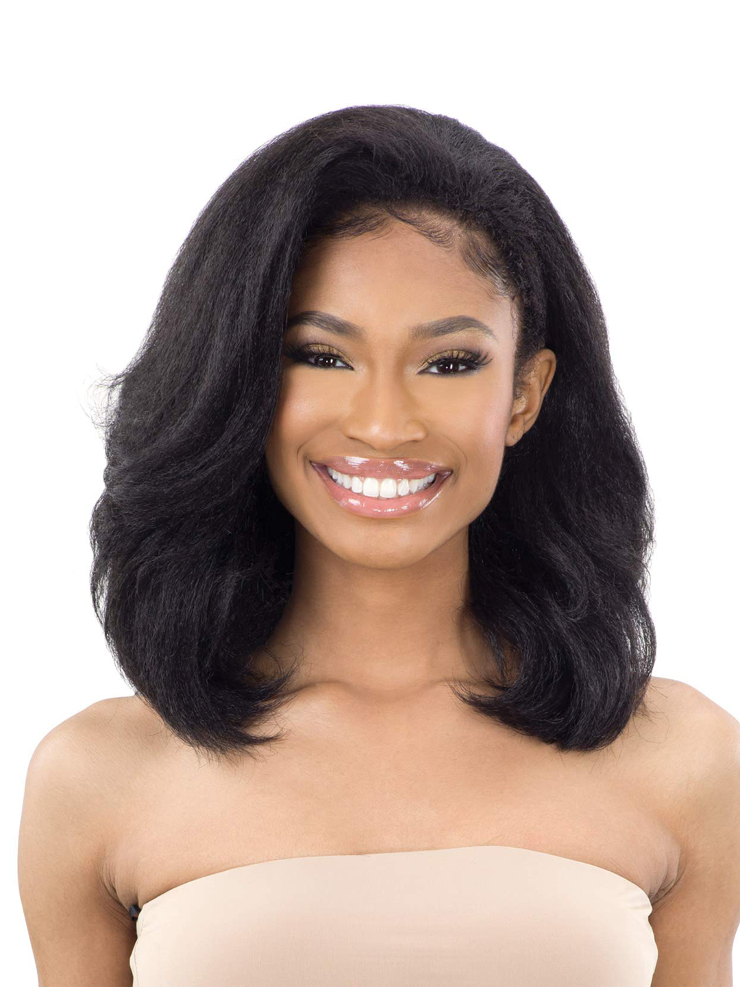 ShakeNGo Freetress Equal Fullcap Half Wig Natural Roller Set Bellician