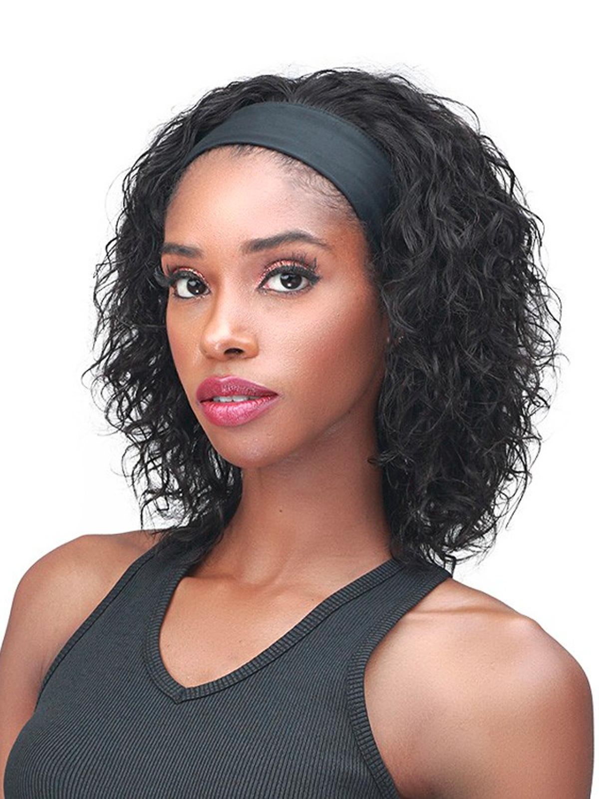 Bobbi Boss 100% Human Hair Headband Wig MH1402 Malina
